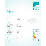 EGLO 96153 | Salobrena-1 Eglo spušteni plafon, stropne svjetiljke, visilice LED panel četvrtast 1x LED 4300lm 4000K bijelo