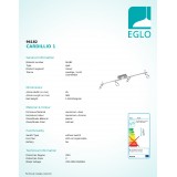 EGLO 96182 | Cardillio-1 Eglo spot svjetiljka elementi koji se mogu okretati 4x LED 1600lm + 2x LED 720lm 3000K krom, saten, bijelo