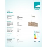 EGLO 96194 | Sendero Eglo visilice svjetiljka 2x E27 javor, poniklano mat