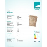 EGLO 96195 | Sendero Eglo zidna svjetiljka 1x E27 javor, bijelo