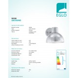 EGLO 96206 | Entrimo Eglo zidna svjetiljka okrugli 1x E27 IP44 pocinčana, bijelo