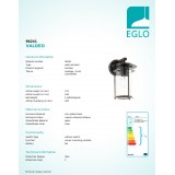 EGLO 96241 | Valdeo Eglo zidna svjetiljka 1x E27 IP44 antik crveni bakar, prozirna