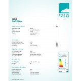 EGLO 96343 | Farsala Eglo visilice svjetiljka 1x G9 360lm 3000K poniklano mat, dim, granilla smeđa