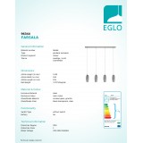 EGLO 96344 | Farsala Eglo visilice svjetiljka 4x G9 1440lm 3000K poniklano mat, dim, granilla smeđa