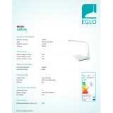EGLO 96434 | Laroa Eglo svjetiljke sa štipaljkama svjetiljka sa tiristorski dodirnim prekidačem fleksibilna, jačina svjetlosti se može podešavati 1x LED 550lm 4000K bijelo