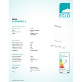 EGLO 96528 | Aleandro Eglo visilice svjetiljka balansna - ravnotežna, sa visinskim podešavanjem, jačina svjetlosti se može podešavati 4x LED 2000lm 3000K krom, opal