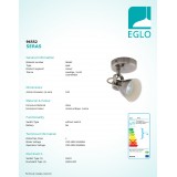 EGLO 96552 | Seras Eglo spot svjetiljka elementi koji se mogu okretati 1x GU10 250lm 3000K antični nikal, krem