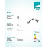 EGLO 96553 | Seras Eglo spot svjetiljka elementi koji se mogu okretati 2x GU10 500lm 3000K antični nikal, krem