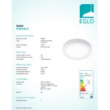 EGLO 96669 | EGLO-Connect-Fueva Eglo zidna, stropne svjetiljke smart rasvjeta okrugli jačina svjetlosti se može podešavati, sa podešavanjem temperature boje, promjenjive boje, može se upravljati daljinskim upravljačem 1x LED 2000lm 2700 <-> 6500K bi