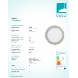 EGLO 96676 | EGLO-Connect-Fueva Eglo ugradbene svjetiljke smart rasvjeta LED panel okrugli jačina svjetlosti se može podešavati, sa podešavanjem temperature boje, promjenjive boje, može se upravljati daljinskim upravljačem Ø225mm 1x LED 1900lm 2700 <-&