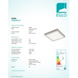 EGLO 96681 | EGLO-Connect-Fueva Eglo zidna, stropne svjetiljke smart rasvjeta četvrtast jačina svjetlosti se može podešavati, sa podešavanjem temperature boje, promjenjive boje, može se upravljati daljinskim upravljačem 1x LED 2700lm 2700 <-> 6500K 