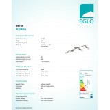 EGLO 96789 | Vedra Eglo spot svjetiljka elementi koji se mogu okretati 4x LED 1520lm 3000K poniklano mat, prozirna