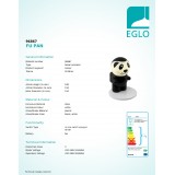 EGLO 96867 | Fu-Pan Eglo stolna svjetiljka 19cm sa prekidačem na kablu 1x G4 200lm 2700K bijelo, crno
