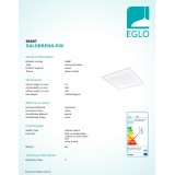 EGLO 96897 | Salobrena-RW Eglo spušteni plafon, stropne svjetiljke, visilice LED panel, Relax & Work četvrtast s impulsnim prekidačem jačina svjetlosti se može podešavati, sa podešavanjem temperature boje 1x LED 4600lm 2700 - 4000K bijelo