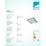 EGLO 97056 | Tolorico Eglo zidna, stropne svjetiljke svjetiljka 3x LED 3000lm 4000K IP44 krom, prozirno, kristal