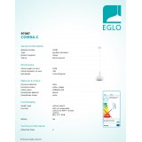 EGLO 97087 | EGLO-Connect-Comba Eglo visilice smart rasvjeta jačina svjetlosti se može podešavati, promjenjive boje 1x LED 2100lm 2700 <-> 6500K bijelo, mesing