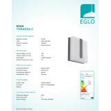 EGLO 97219 | EGLO-Connect-Torazza Eglo zidna smart rasvjeta četvrtast jačina svjetlosti se može podešavati 1x LED 1400lm 3000K IP44 antracit, saten
