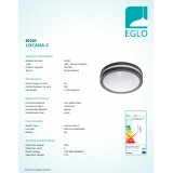 EGLO 97237 | EGLO-Connect-Locana Eglo zidna, stropne svjetiljke smart rasvjeta okrugli jačina svjetlosti se može podešavati 1x LED 1400lm 3000K IP44 antracit, bijelo