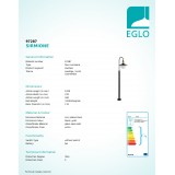 EGLO 97287 | Sirmione Eglo podna svjetiljka 120cm 1x E27 IP44 crno, zlatno, bijelo