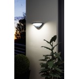 EGLO 97312 | Belcreda Eglo zidna svjetiljka sa senzorom, svjetlosni senzor - sumračni prekidač 1x LED 1200lm 3000K IP44 antracit, bijelo