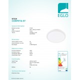 EGLO 97319 | Competa-ST Eglo stropne svjetiljke svjetiljka okrugli jačina svjetlosti se može podešavati, sa podešavanjem temperature boje 1x LED 2000lm 2700 <-> 5000K bijelo
