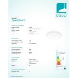 EGLO 97322 | Competa-ST Eglo stropne svjetiljke svjetiljka okrugli jačina svjetlosti se može podešavati, sa podešavanjem temperature boje 1x LED 3100lm 2700 <-> 4100K bijelo