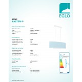 EGLO 97387 | Eglo-Pasteri-Pastel-LB Eglo visilice svjetiljka 2x E27 pastel plava, bijelo