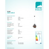 EGLO 97409 | San-Carlo Eglo visilice svjetiljka 2x E27 bijelo, u bojama