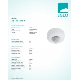 EGLO 97421 | Eglo sa senzorom PIR 360° okrugli IP44 bijelo