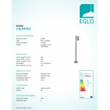EGLO 97454 | Caldiero Eglo podna svjetiljka 96,5cm 1x E27 IP44 plemeniti čelik, čelik sivo, bijelo