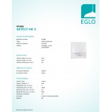 EGLO 97464 | Eglo sa senzorom PIR 180° četvrtast elementi koji se mogu okretati IP44 bijelo