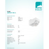 EGLO 97466 | Eglo sa senzorom PIR 360° svjetlosni senzor - sumračni prekidač IP44 bijelo