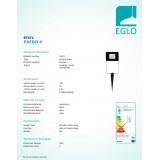 EGLO 97471 | Faedo Eglo reflektor ubodne svjetiljke svjetiljka vilasti utikač - bez utikača elementi koji se mogu okretati 1x LED 900lm 4000K IP65 crno, prozirna