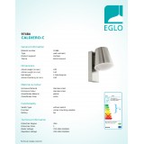 EGLO 97484 | EGLO-Connect-Caldiero Eglo zidna smart rasvjeta jačina svjetlosti se može podešavati 1x E27 806lm 3000K IP44 krom, bijelo