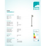 EGLO 97485 | EGLO-Connect-Caldiero Eglo podna smart rasvjeta 96,5cm jačina svjetlosti se može podešavati 1x E27 806lm 3000K IP44 krom, bijelo