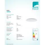 EGLO 97527 | Giron-LED Eglo stropne svjetiljke svjetiljka okrugli daljinski upravljač jačina svjetlosti se može podešavati, sa podešavanjem temperature boje, timer, noćno svjetlo 1x LED 5800lm 3000 <-> 5000K bijelo