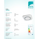 EGLO 97554 | Olmos Eglo stropne svjetiljke svjetiljka 1x LED 1200lm 3000K IP44 krom, bijelo