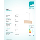 EGLO 97563 | Eglo-Pasteri-Pastel-A Eglo visilice svjetiljka 2x E27 pastel kajsija, bijelo