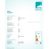 EGLO 97573 | Dundry Eglo zidna, stropne svjetiljke svjetiljka s prekidačem 1x LED 1200lm 4000K bijelo