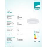 EGLO 97611 | Eglo-Pasteri-W Eglo stropne svjetiljke svjetiljka okrugli 3x E27 bijelo mat, nikel