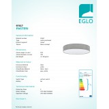 EGLO 97617 | Eglo-Pasteri-GR Eglo stropne svjetiljke svjetiljka okrugli 5x E27 sivo, bijelo