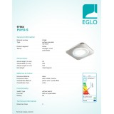 EGLO 97664 | Puyo-S Eglo zidna, stropne svjetiljke svjetiljka 1x LED 3400lm 3000K poniklano mat, bijelo, učinak kristala