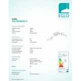 EGLO 97692 | EGLO-Connect-Palombare Eglo spot smart rasvjeta jačina svjetlosti se može podešavati, sa podešavanjem temperature boje, promjenjive boje, elementi koji se mogu okretati, može se upravljati daljinskim upravljačem 2x LED 1200lm 2700 <-> 6