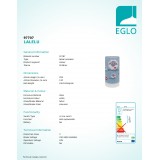 EGLO 97707 | Lalelu Eglo stolna svjetiljka 25,5cm sa prekidačem na kablu 1x LED 540lm 3000K bijelo, u bojama