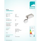 EGLO 97714 | EGLO-Connect-Corropoli Eglo spot smart rasvjeta jačina svjetlosti se može podešavati, sa podešavanjem temperature boje, promjenjive boje, elementi koji se mogu okretati, može se upravljati daljinskim upravljačem 1x LED 600lm 2700 <-> 65