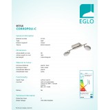 EGLO 97715 | EGLO-Connect-Corropoli Eglo spot smart rasvjeta jačina svjetlosti se može podešavati, sa podešavanjem temperature boje, promjenjive boje, elementi koji se mogu okretati, može se upravljati daljinskim upravljačem 2x LED 1200lm 2700 <-> 6
