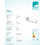 EGLO 97718 | Siderno Eglo ovetljenje ogledala svjetiljka 1x LED 900lm 4000K IP44 krom, saten