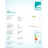 EGLO 97745 | Miraflores Eglo visilice svjetiljka 2x LED 2400lm 3000K zlatno, bijelo