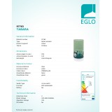 EGLO 97763 | Tabara Eglo stolna svjetiljka cilindar 25,5cm sa prekidačem na kablu 1x LED 540lm 3000K bijelo, zeleno, crno