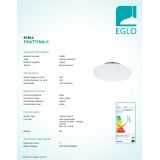 EGLO 97811 | EGLO-Connect-Frattina Eglo stropne svjetiljke smart rasvjeta jačina svjetlosti se može podešavati, sa podešavanjem temperature boje, promjenjive boje, može se upravljati daljinskim upravljačem 1x LED 3400lm 2700 <-> 6500K poniklano mat,